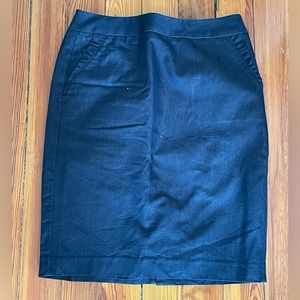 NWOT Talbots Navy Blue Pencil Skirt with Ruffle Edge Pocket